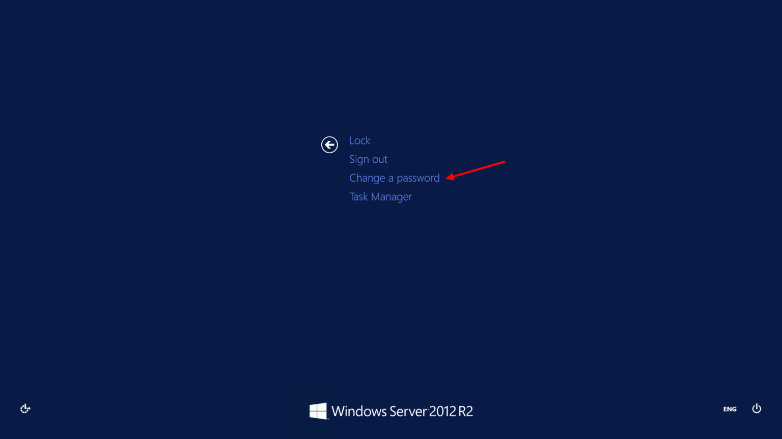 how to change password windows server 2012 remote desktop